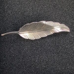 Vintage Silver Feather Leaf Brooch